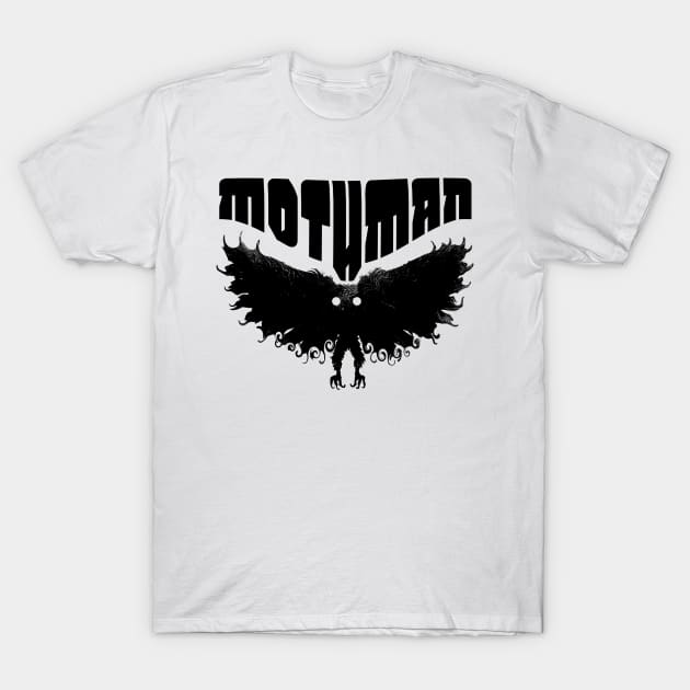 Mothman West Virginia Wing Humanoid Moth Retro Vintage Black T-Shirt by National Cryptid Society